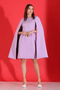 lilac cape dress