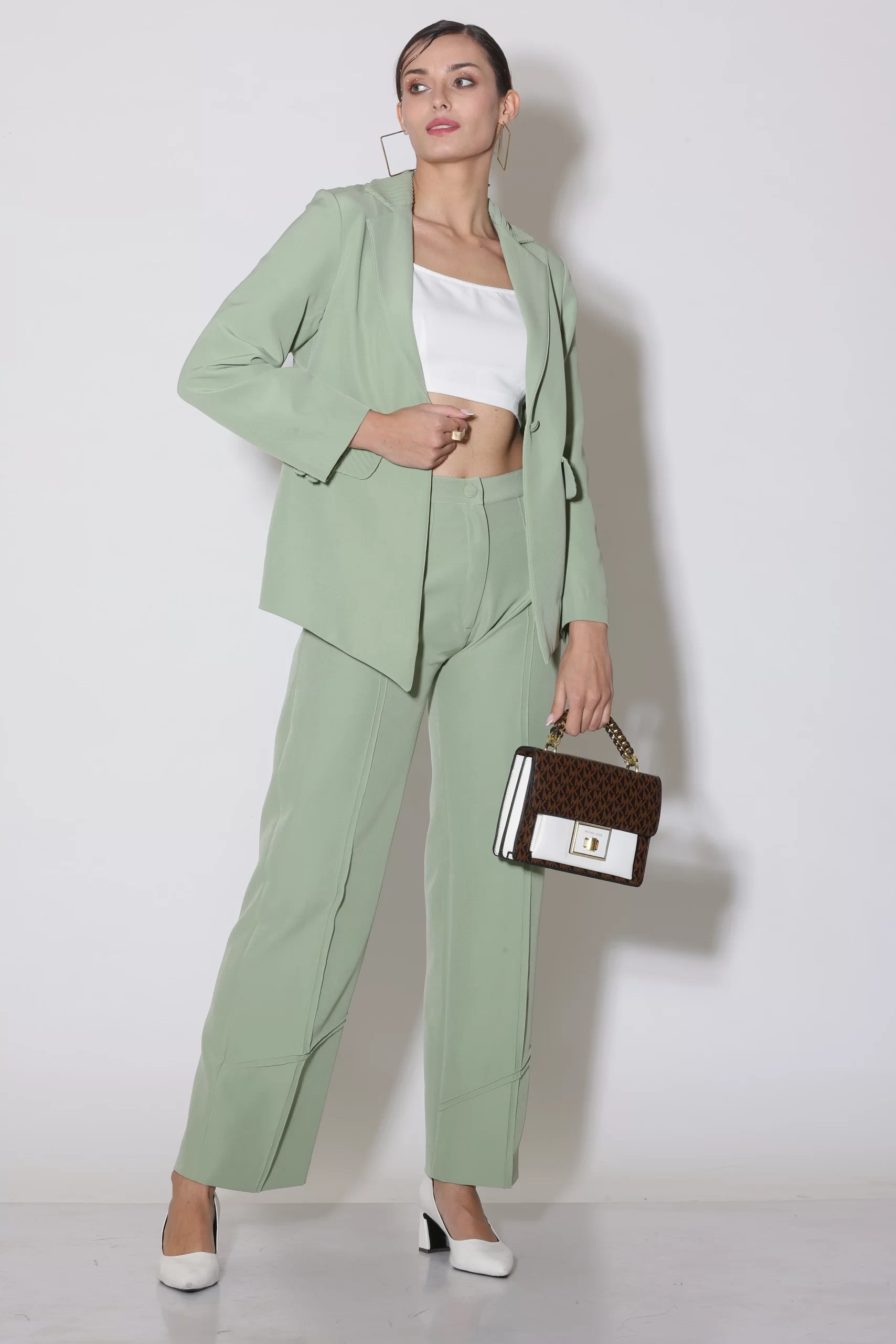 PASTEL GREEN BLAZER SET